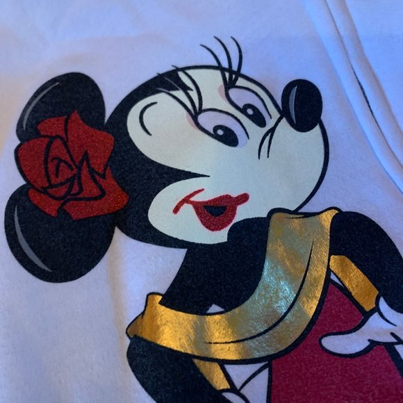 DISNEY PARKS HOLLYWOOD STUDIO White Minnie ZipUp Hoodie Size Small Like New - Picture 3 of 6